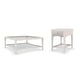 Clear Glass Top & Frame in Matte Pearl Coffee Table Set 2Pcs CHARMING by Caracole 