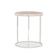 Rose Quartz Stone Top Stainless Steel Base End Table ROSIE by Caracole 