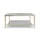 Glass Top & Metal Frame in Whisper of Gold Coffee Table Set 3Pcs PRINCE CHARMING by Caracole 