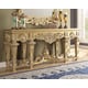 Rich Gold Console Table Carved Wood Traditional Homey Design HD-8086
