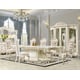 Traditional Gold & Antique White Solid Wood Dining Table Homey Design HD-959