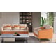 Italian Leather Off White & Orange Sofa Set 2Pcs ICARO EUROPEAN FURNITURE Modern