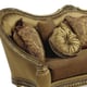 Benetti's Maribella Luxury Exposed Wood Light Brass Finish Antique Style Sofa