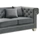 Gray Velvet & Steel Legs Sofa Modern Cosmos Furniture Clover Gray