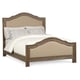 Driftwood Finish Traditional Sleigh QUEEN UPHOLSTERED BED by Caracole 
