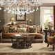 Warm Brown Tufted Armchair  Traditional Homey Design HD-9344