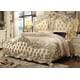 Luxury Cream Cal King Bedroom 3Pcs Carved Wood Traditional Homey Design HD-5800 
