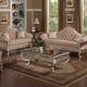 Luxury Beige Chenille Silver Carved Wood Sofa HD-90021 Classic Traditional
