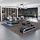 BLACK WHITE  Italian Leather Sectional Sofa LIGHTSPEED EUROPEAN FURNITURE Modern