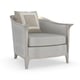 Light Grey Velvet Wood Frame in Metallic Silver  Accent Chair EAVES DROP by Caracole 