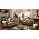 Met Ant Gold & Perfect Brown Sofa Set w/ Coffee Table 4Pcs Traditional Homey Design HD-506 