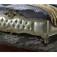 Homey Design HD-200 Traditional Silver Finish Wood Wing Back Button King Bed