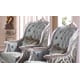 Silver finish Wood Gray Velvet Sofa Set 3Pcs Transitional Cosmos Furniture Zara