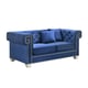 Blue Velvet & Steel Legs Sofa Set 3Pcs Modern Cosmos Furniture Clover Blue