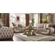 Brown & Beige Tufted Sofa Set 4Pcs w/ Coffee Table Carved Wood Traditional Homey Design HD-25 