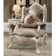 Plantation Cove White & Metallic Bright Gold Armchair Traditional Homey Design HD-90