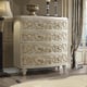 Luxury 4 Drawers Chest White Carved Wood Traditional Homey Design HD-8030 