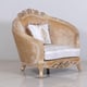 Luxury Cooper & Champagne Wood Trim VALENTINA Arm Chair EUROPEAN FURNITURE