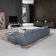 Gray Italian Leather Sectional Sofa LHF CASTELLO EUROPEAN FURNITURE Contemporary