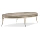 Silver Fox & Soft Silver Leaf Oval Coffee Table FRONT AND CENTER by Caracole 