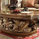 Homey Design HD-1601 Lavish Old World Gold Mixed Fabric Living Room Sofa Loveseat Chair and Coffee Table Set 4Pcs 