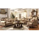 Met Ant Gold & Perfect Brown Sofa Set w/ Coffee Table 4Pcs Traditional Homey Design HD-506 