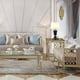 Antique Satin Gold Fabric Sofa Traditional Homey Design HD-627