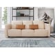 Luxury Italian Leather Beige & Orange Sofa MAKASSAR EUROPEAN FURNITURE Modern