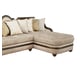 Carved Wood Luxury Beige Chenille Sectional Sofa LUCIANNA Benetti’s Classic