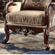 Homey Design HD-1632 Victorian Upholstery Desert Sand Sectional Living Room Carved Wood Chair  