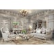 Metallic Silver Sofa Carved Wood Traditional Homey Design HD-2662