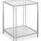 Glass Top & Polished Metal Frame SQUARE END TABLE by Caracole 