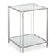 Glass Top & Polished Metal Frame SQUARE END TABLE by Caracole 