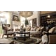 Black Enamel & Antique Gold Finish Traditional Sofa Set 3Pcs Homey Design HD-551 