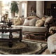 Black Enamel & Antique Gold Finish Traditional Sofa Homey Design HD-551
