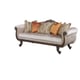 Luxury Pearl Silver Silk Chenille Exposed Wood Sofa Antique Benetti's RIVIERA 