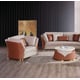Italian Leather Sand Beige-Cognac Sofa Set 5Pcs VOGUE  EUROPEAN FURNITURE Modern