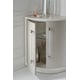 Sun-kissed Silver & Pearly White Finish Cabinet CORNER VIEW by Caracole 