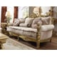 Metallic Bright Gold & Tan Sofa Set 2Pcs Traditional Homey Design HD-105