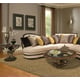 Cream Chenille Luxury Sectional Sofa Dark Wood HD-90007 LEFT Traditional