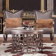 Dark Gray Pearl Fabric & Gold Finish Armchairs Set 2Pcs Traditional Homey Design HD-6024-1 