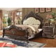 Cherry Ivory Tufted HB King Bedroom Set 3Pcs Traditional Homey Design HD-8013
