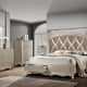 Champagne Finish Wood Queen Bedroom Set 5Pcs Transitional Cosmos Furniture Faisal