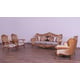 Luxury Black & Sand Wood Trim AUGUSTUS II Sofa EUROPEAN FURNITURE Traditional