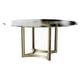 Cerused Oak & Bronze Gold Metal Dining Table REMIX GLASS TOP TABLE 60" by Caracole 