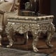 Silver & Gold Coffee Table Set 3Ps Carved Wood Homey Design Hd-1101S Traditional