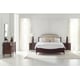 Mocha Walnut Finish Upholstered Headboard Queen Bed Crown Jewel by Caracole 