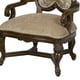 Benetti's Luna Luxury Beige Accent Chair End Table Set 2Pcs Brown Finish Wood Trim 