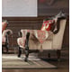 Brown Mahogany Armchair Carved Wood Traditional Homey Design HD-2638