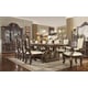 Brown Cherry & Gold Dining Table Set 8Pcs w/China Traditional Homey Design HD-8013